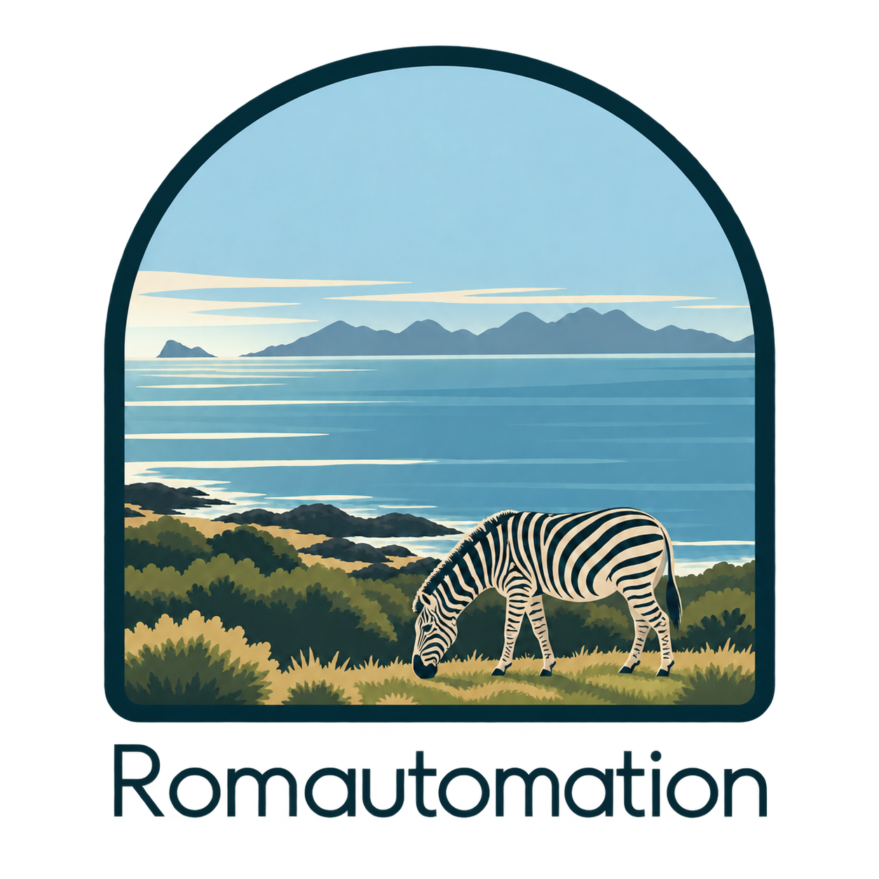 Romautomation zebra beside Romansbaai